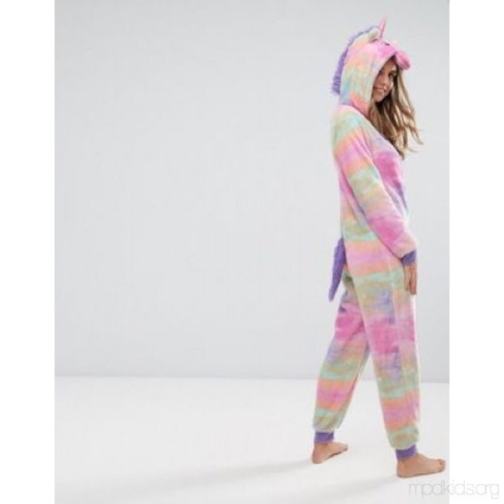 *SOLD* NWOT Asos Loungeable Rainbow Unicorn Onesie - Picture 3 of 6